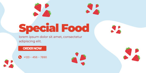 restaurant menu social media marketing web banner template design. Pizza, burger and healthy food business online promotion flyer