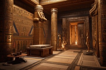 ancient egyptian temple , ai generated