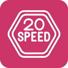 Vector Design 20 Speed Limit Icon Style