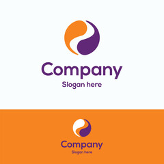 Company logo. Letter yin yang logo template. Drop liquid e a sign.