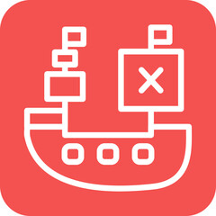 Vector Design Pirate Ship Icon Style