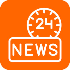Vector Design 24 Hours News Icon Style