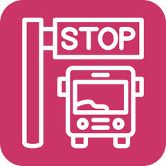 Vector Design Bus Stop Icon Style