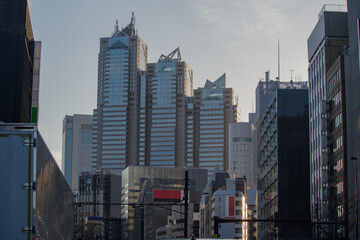 Fototapeta premium 西新宿1丁目から望むパークハイアット: 1 Nishi Shinjuku City Ttokyo, Japan 2023-03-20