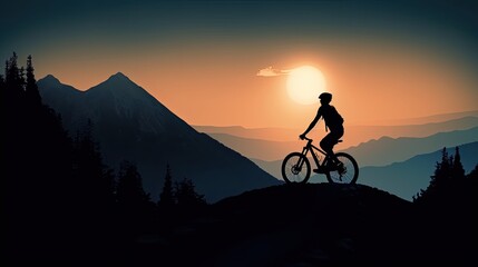 Obraz premium mountain bike man. generative ai