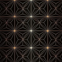 Seamless pattern abstract star christmas background with elegant golden vector lines, generative ai