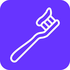 Vector Design Tooth Paste on Brush Icon Style