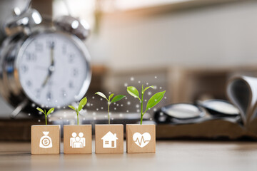 Donation, saving, charity, family finance plan concept, fundraising, superannuation, investment, financial crisis concept.