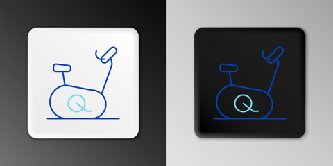Line Stationary bicycle icon isolated on grey background. Exercise bike. Colorful outline concept. Vector