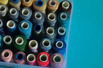cotton threads for sewing, needlework. background for the design.