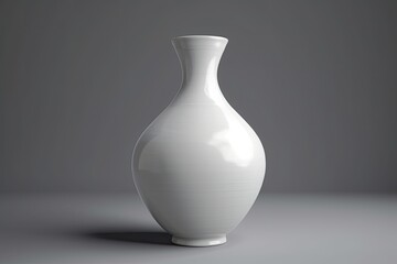Ceramic vase in white, isolated on a white background. Generative AI
