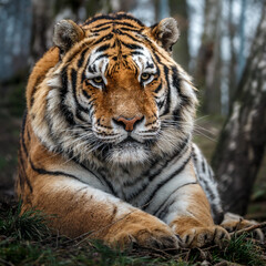 Portrait of Siberian tiger.