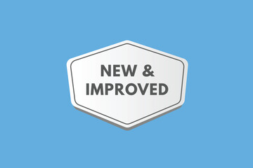 New & Improved text Button. New & Improved Sign Icon Label Sticker Web Buttons