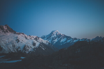 Summer snow at Mt Cook, New Zealand