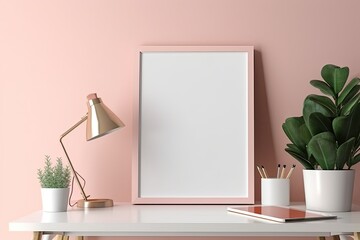 Photo frame with a copy space left unfilled. template for a front view mockup. Background in social media, blogs, and websites. Generative AI