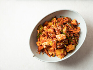 Korean spicy pickles dish , radish kimchi ,