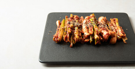 green onion kimchi ,Korean spicy pickles dish 