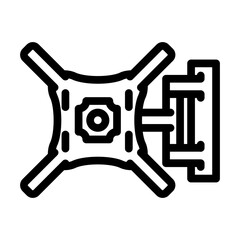 tv wall mount home accessory line icon vector illustration