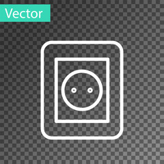 Black Electrical outlet icon isolated on transparent background. Power socket. Rosette symbol. Vector