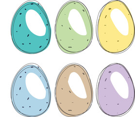 Happy Easter Day Concept. Colourful eggs drawing illustration
