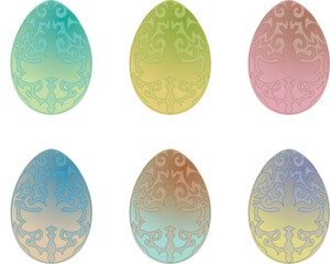 Happy Easter Day. Colourful easter eggs on white background