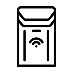 automatic trash bin home accessory line icon vector illustration