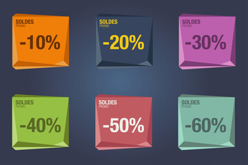 Soldes, Flat Design,  réduction, promotion, blocs personnalisables, ressources graphiques, mise en avant des soldes, prix, visuel modifiable