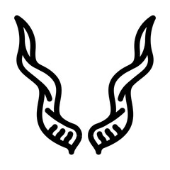 antelope horn animal line icon vector illustration © sevector