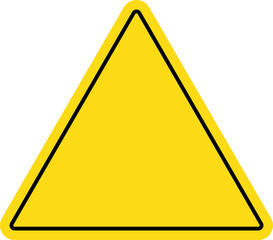 Blank Yellow Triangle Sign Isolated Illustration in Transparent Background