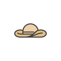 Pamela hat filled outline icon