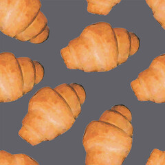 Croissant seamless pattern
