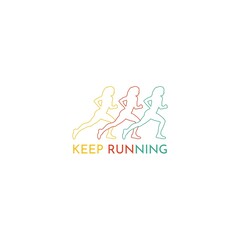 Keep running logo icon isolated on white background