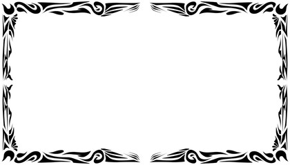 Illustration of a photo frame with a tribal design. Perfect for photo frames, invitation cards, greeting cards, book covers, wallpapers
