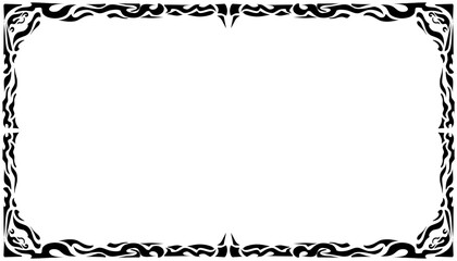 Illustration of a photo frame with a tribal design. Perfect for photo frames, invitation cards, greeting cards, book covers, wallpapers