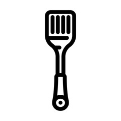 stainless steel spatula kitchen cookware line icon vector illustration