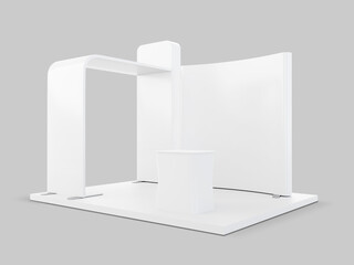Isometric Detailed Exhibition Booth Mockup Isolated