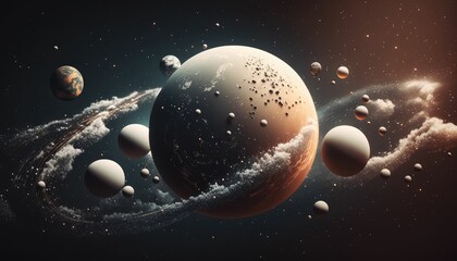Obraz na płótnie Canvas planet in space, generative AI