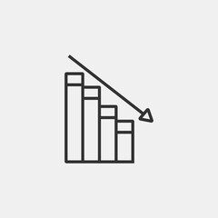 graph decrease vector icon illustration sign