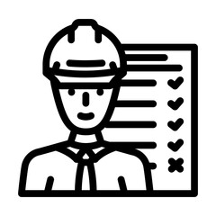 maintenance manager repair worker line icon vector illustration