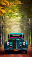 Classic_Vintage_AI_Car in the forest