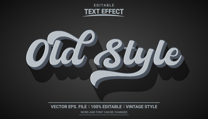 Old-style black and white vintage editable text effect 