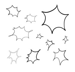 Explosive effect drawn with black lines.