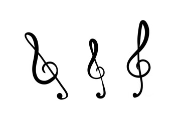 Fototapeta premium Treble clef drawn with black pen