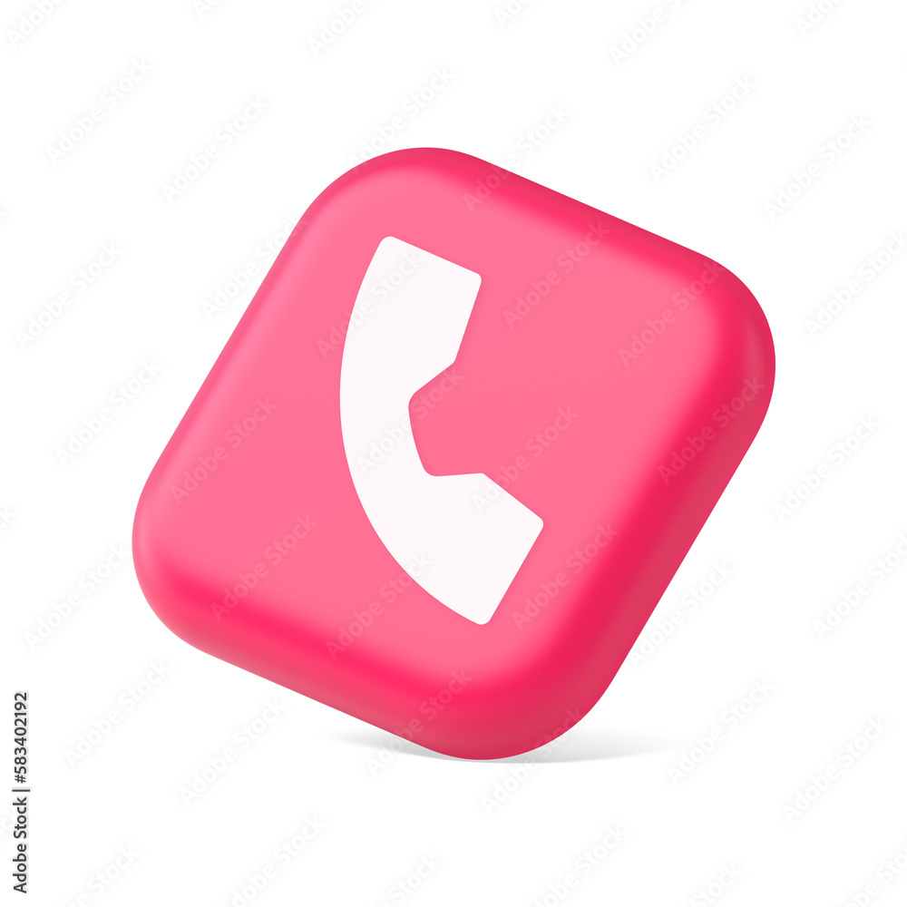Poster phone call contact voice communication button web application design 3d icon symbol website element