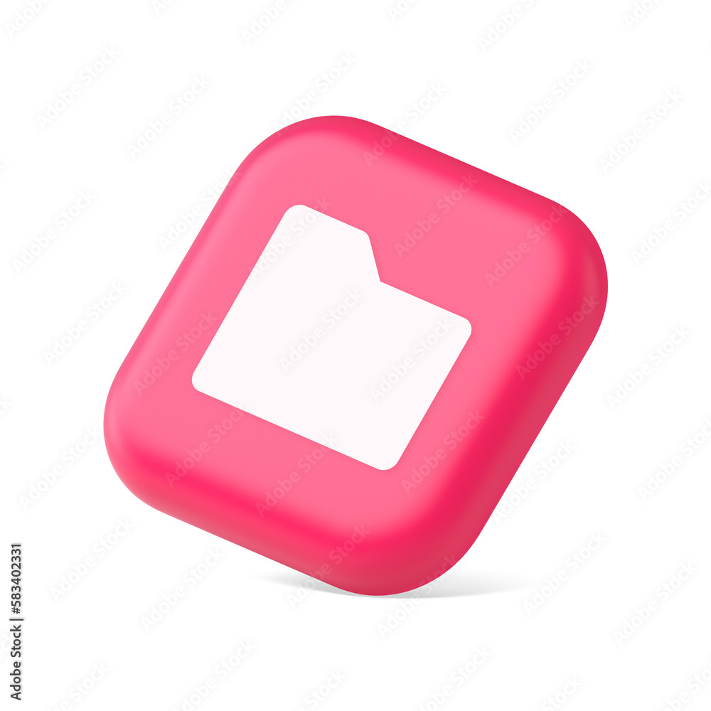 Poster file folder archive directory button cyberspace digital document storage organizing 3d isometric ico
