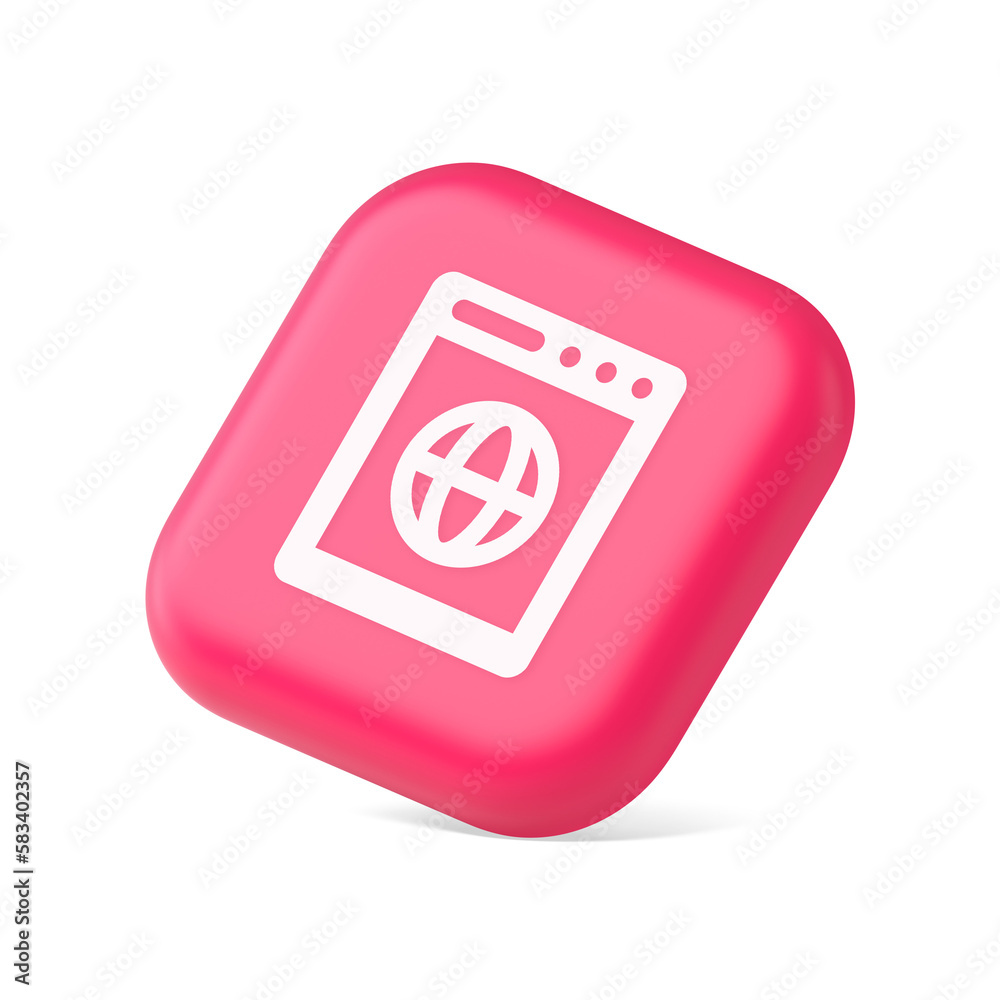 Poster internet browser global wireless connection button cyberspace virtual networking 3d isometric icon