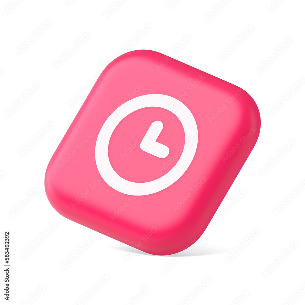 Poster timer countdown deadline control button time management watch web app design 3d isometric icon