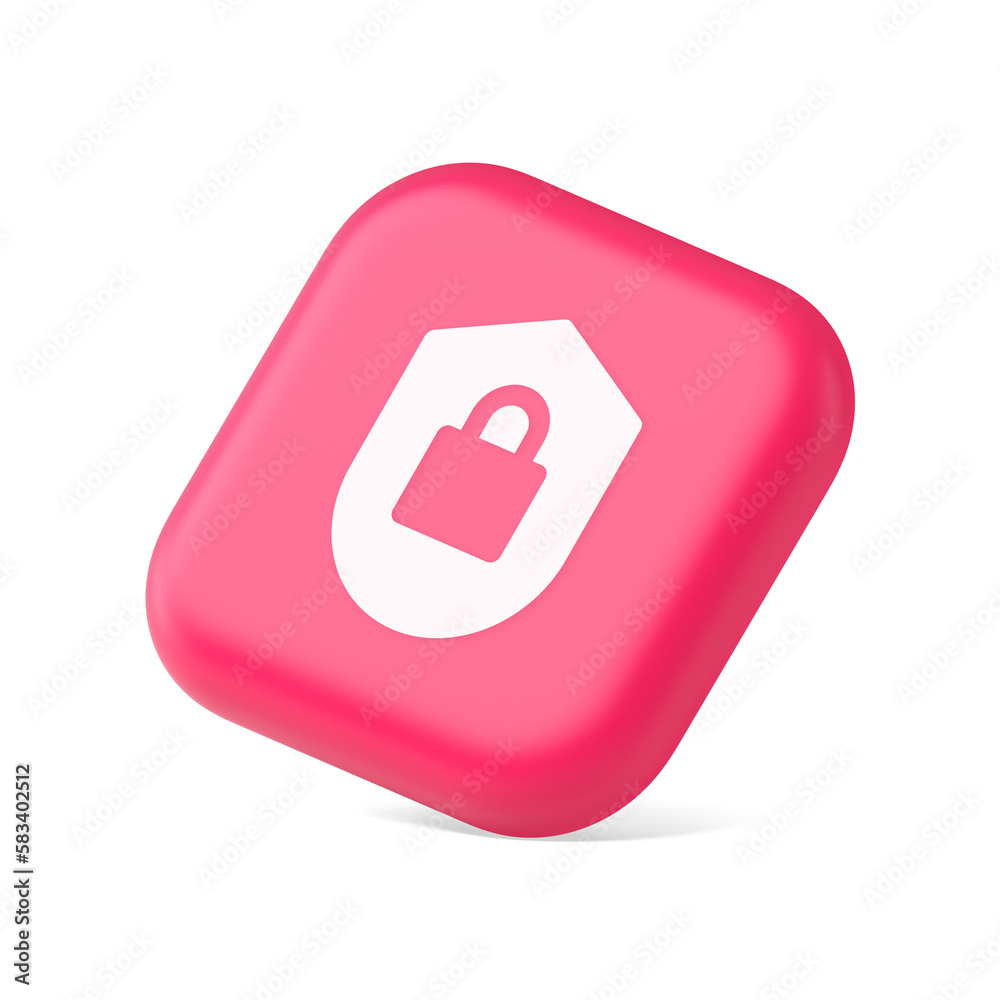 Poster lock shield security button privacy blocked password service web app 3d icon symbol website element