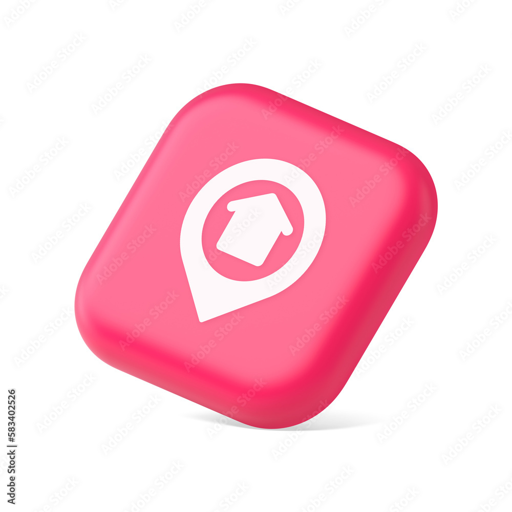 Poster urban building location find button house map pin web application 3d icon symbol website element