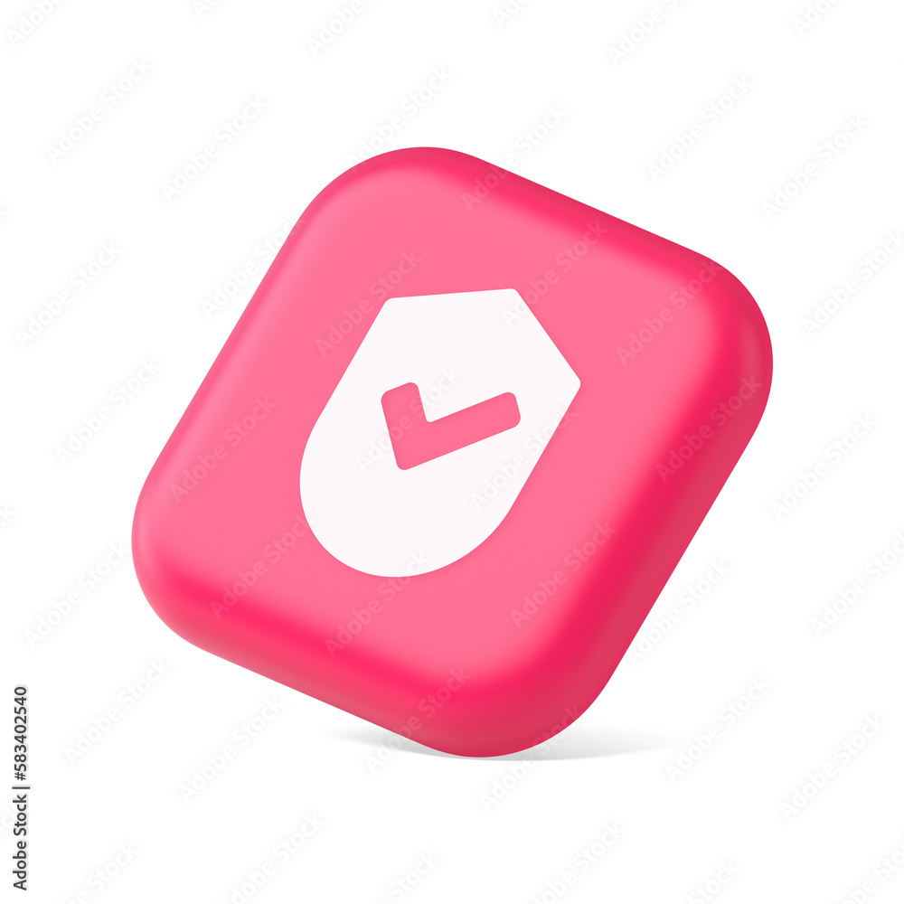 Poster done checkmark shield button success protection approved password web app 3d icon symbol website ele